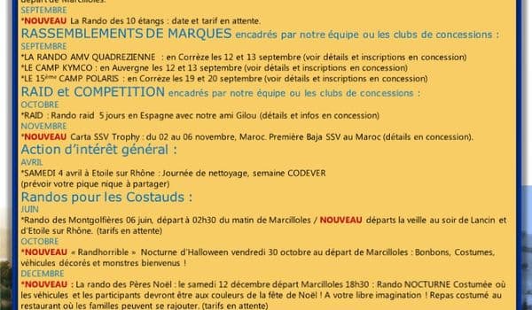 Calendrier 2020